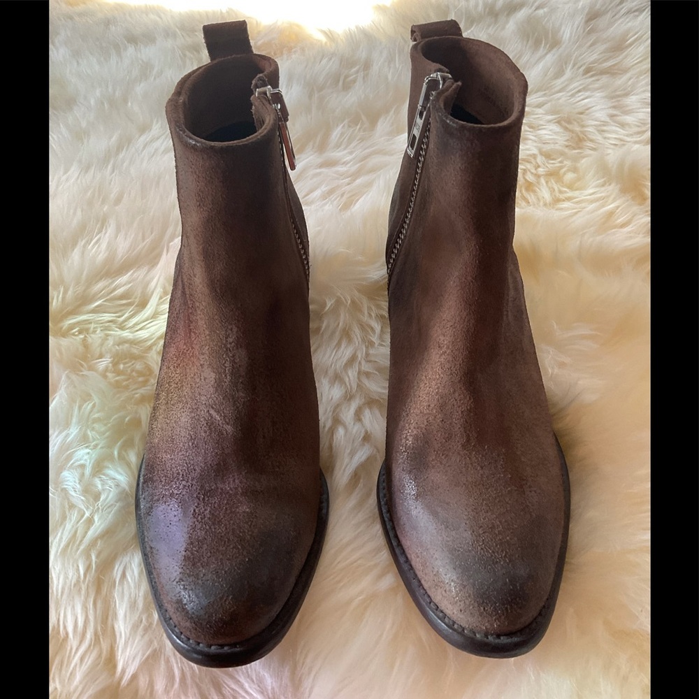 Distressed Leather Diesel Booties